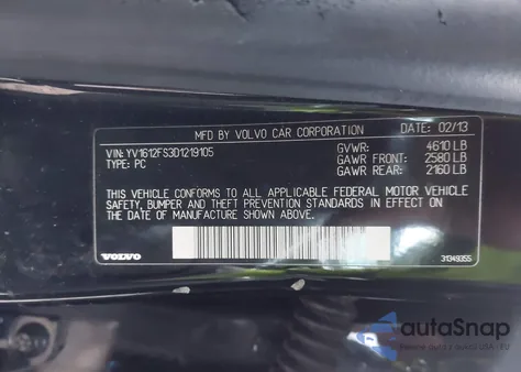 2013 Volvo S60 T5 z USA, uszkodzony, nr VIN YV1612FS3D1219105